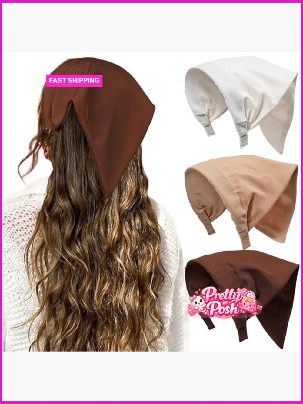 Polyester Floral Hair Scarf Headbands, Boho Bandanas, Vintage Triangle Kerchief